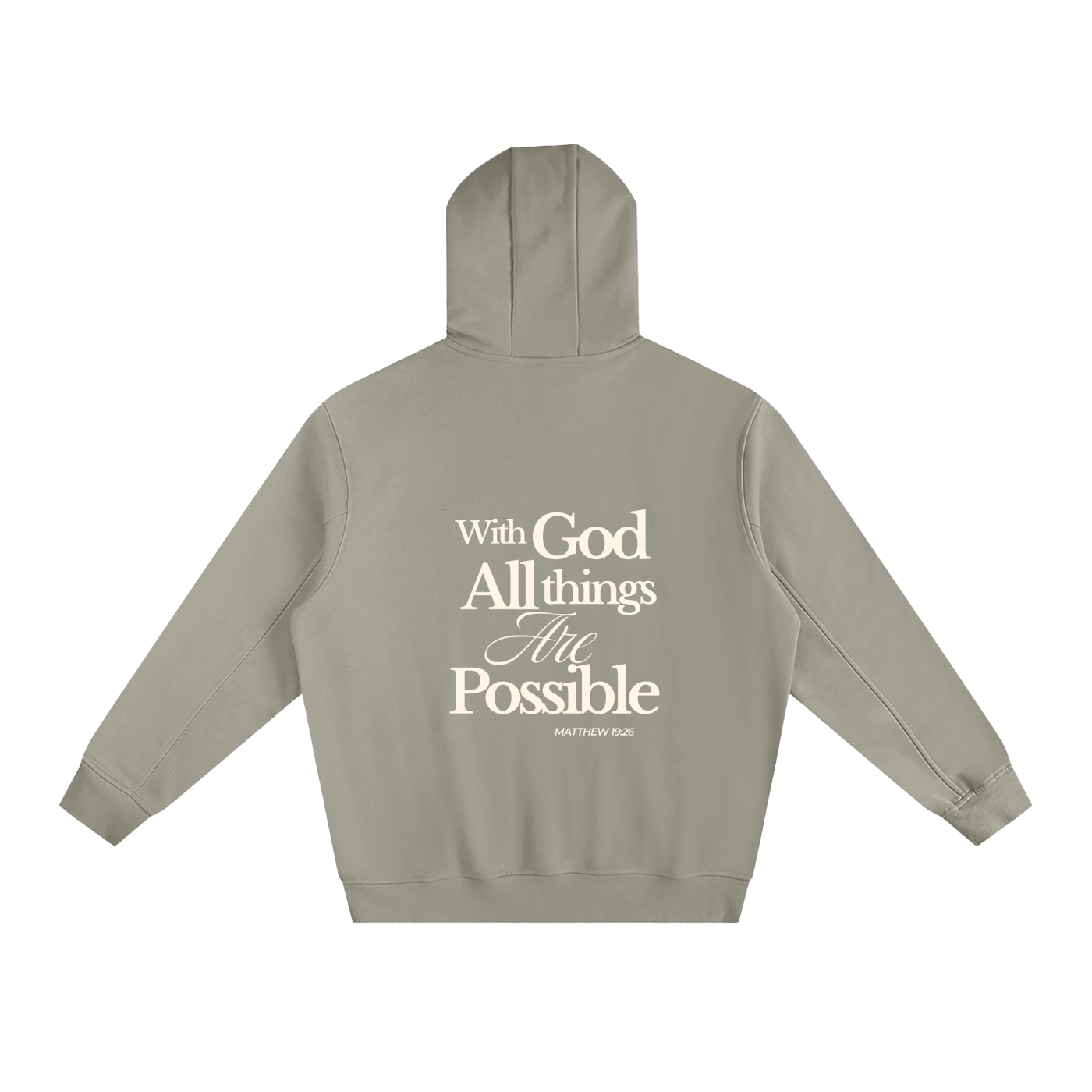 Abba's Print With God all things are possible Fleeced Matthew 19:26 High Neck Hoodie