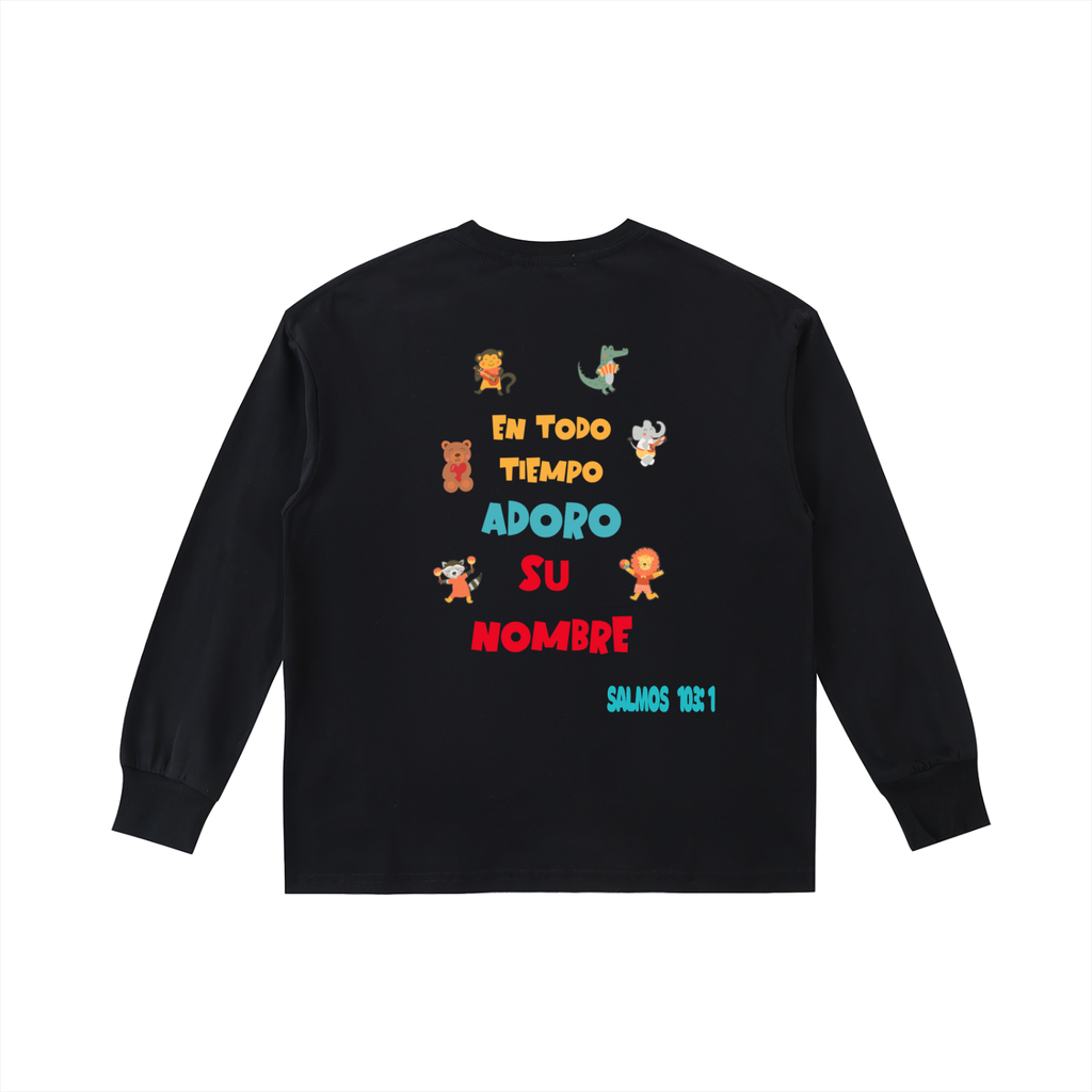 Children's wear Mi Padre Es Mas Grande En Todo Tiempo Adoro Su Nombre Cotton Long-Sleeve Tee
