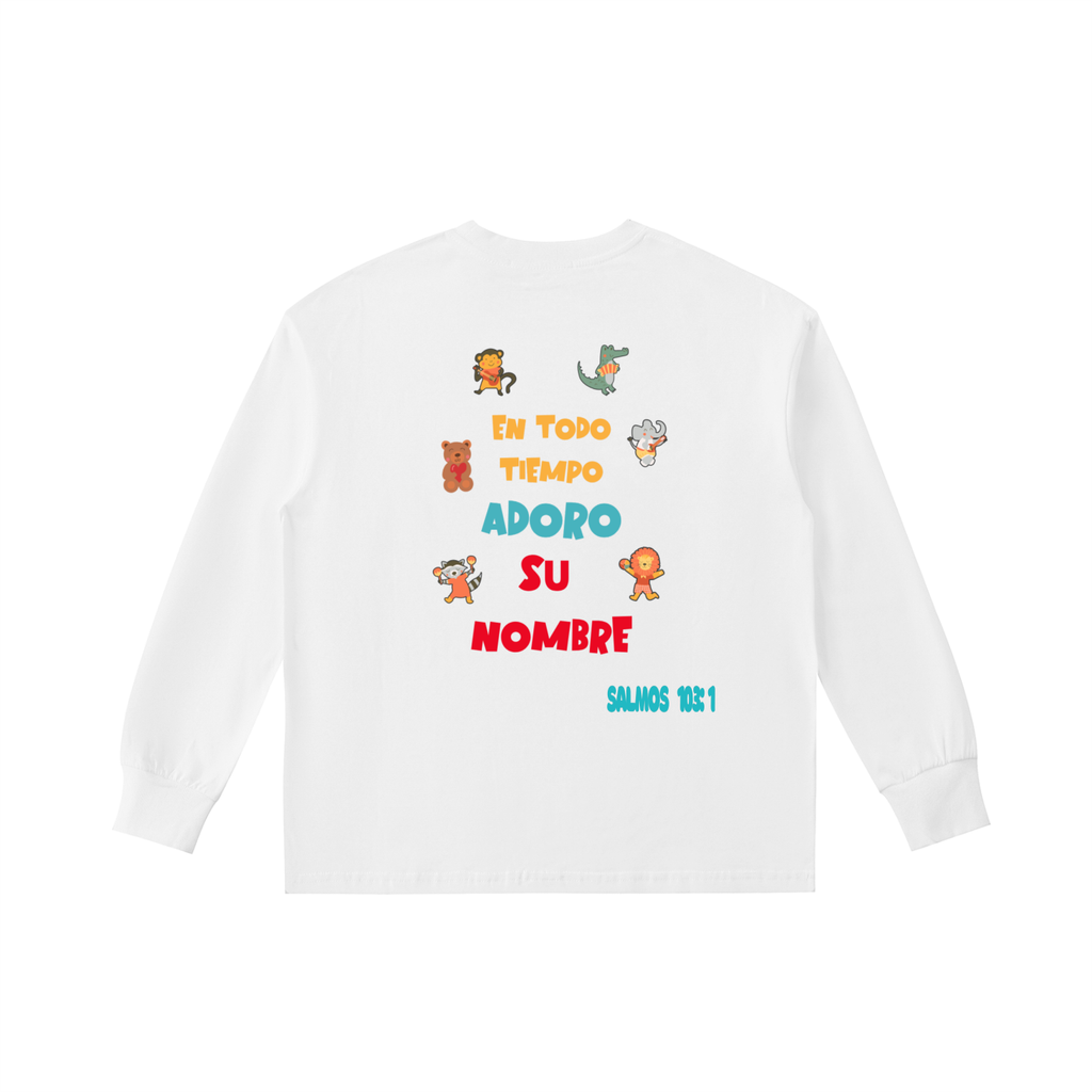 Children's wear Mi Padre Es Mas Grande En Todo Tiempo Adoro Su Nombre Cotton Long-Sleeve Tee