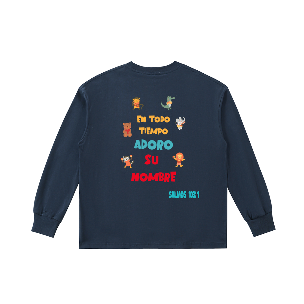 Children's wear Mi Padre Es Mas Grande En Todo Tiempo Adoro Su Nombre Cotton Long-Sleeve Tee