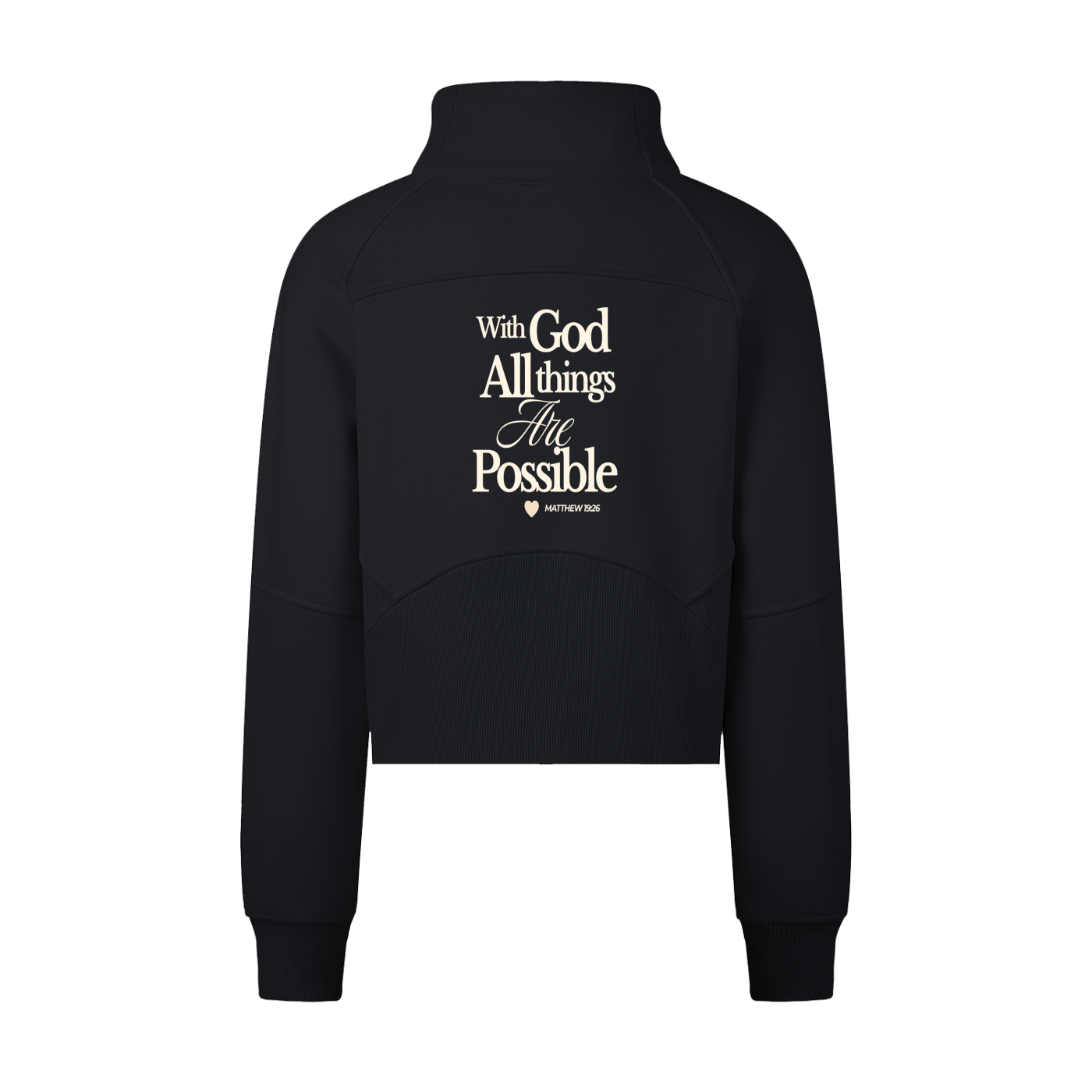 Abba’s Print Cropped Half-Zip Sweatshirt