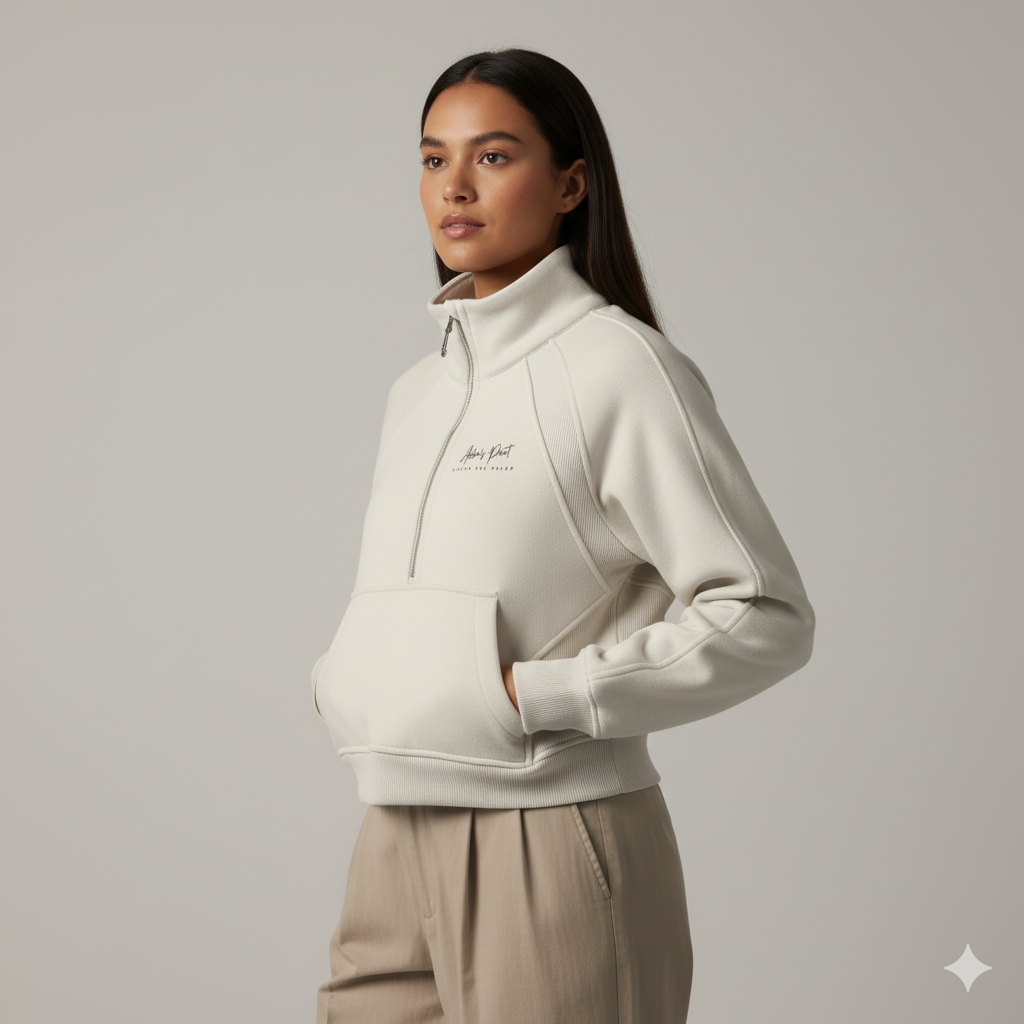 Abba’s Print Vision Del Reino with God all things Are Possible Matthew 19:26 Cropped Half-Zip Sweatshirt