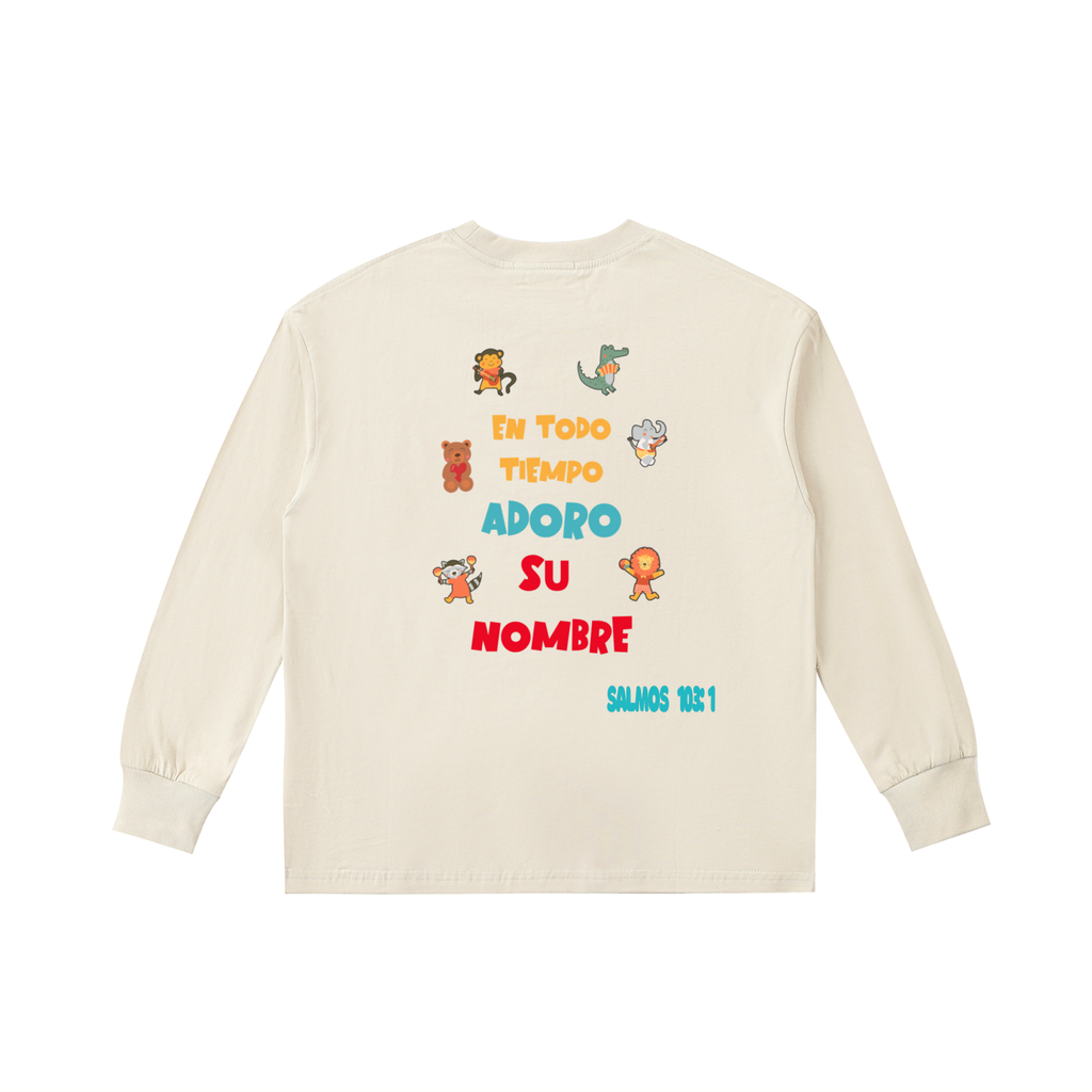 Children's wear Mi Padre Es Mas Grande En Todo Tiempo Adoro Su Nombre Cotton Long-Sleeve Tee