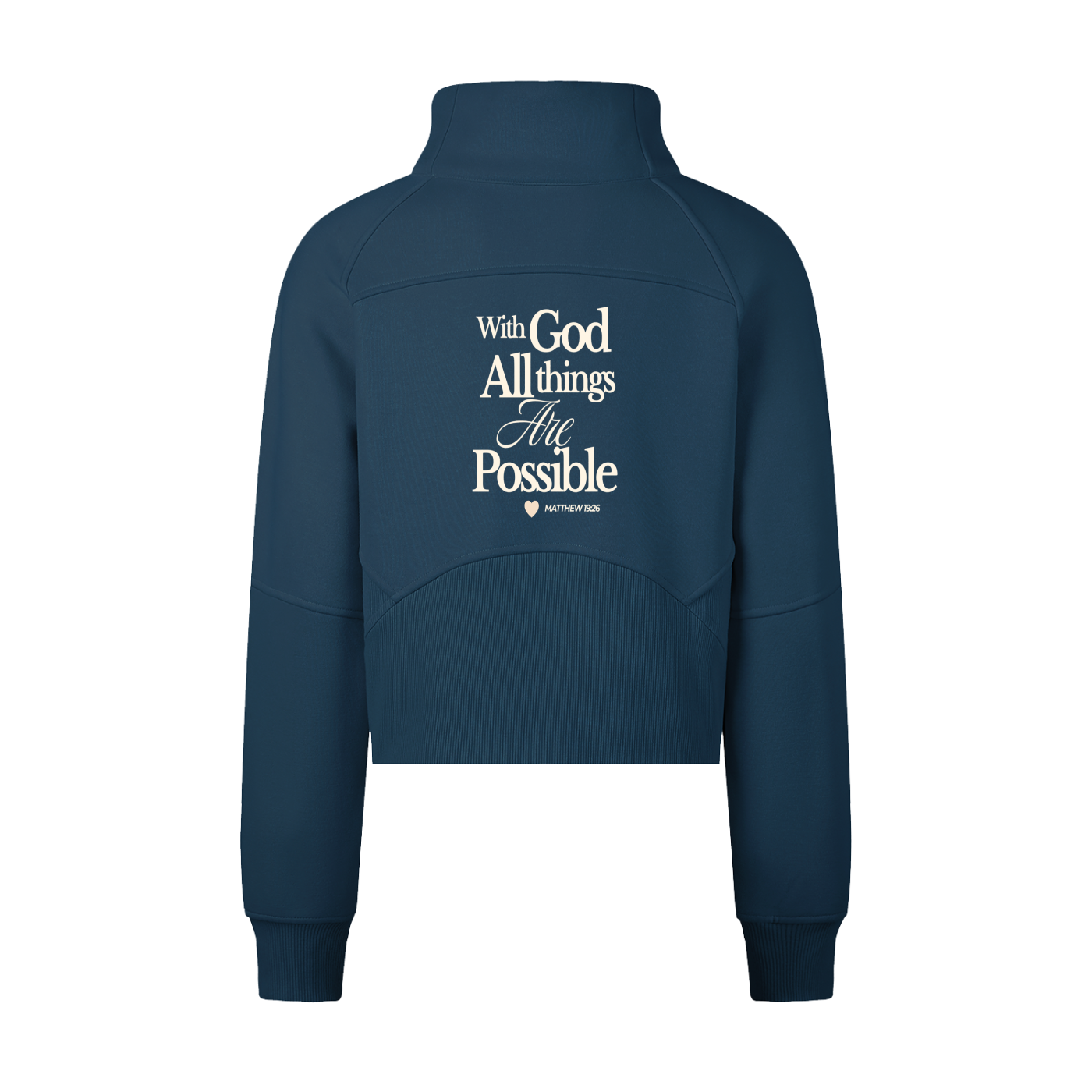 Abba’s Print Cropped Half-Zip Sweatshirt