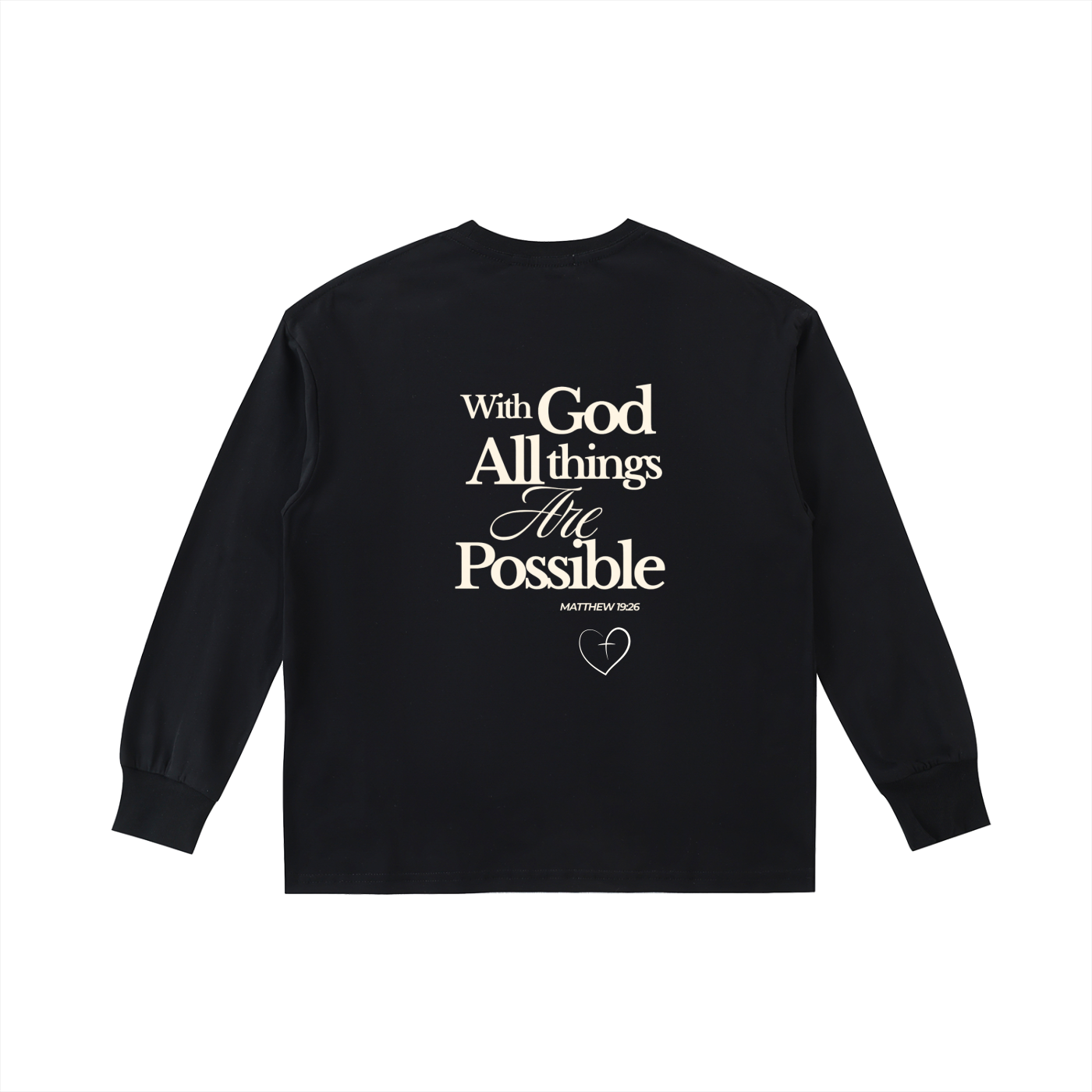 Children's Wear -With God All things Are Possible  Cotton Long-Sleeve Tee